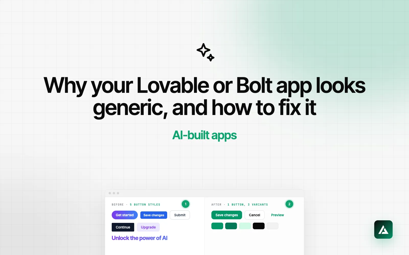 Why your Lovable or Bolt app looks generic, and how to fix it. AI-built apps cover for the veljanoski.com blog