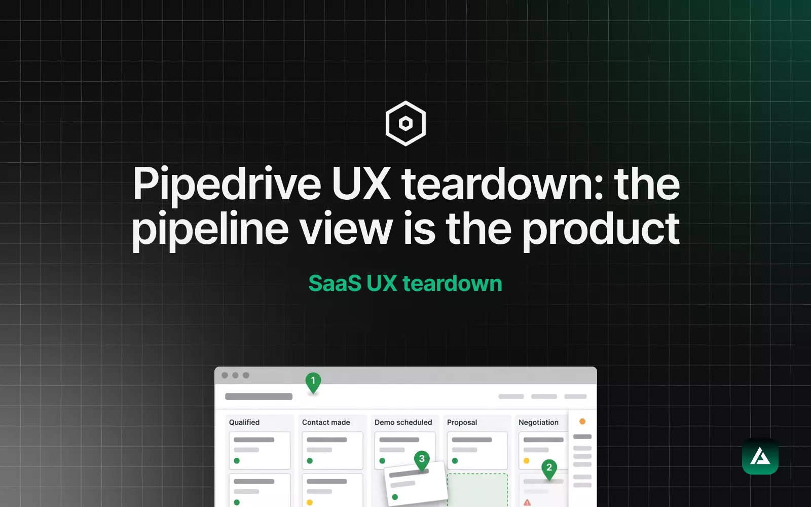 Pipedrive UX teardown: the pipeline view is the product. SaaS UX teardown cover for the veljanoski.com blog