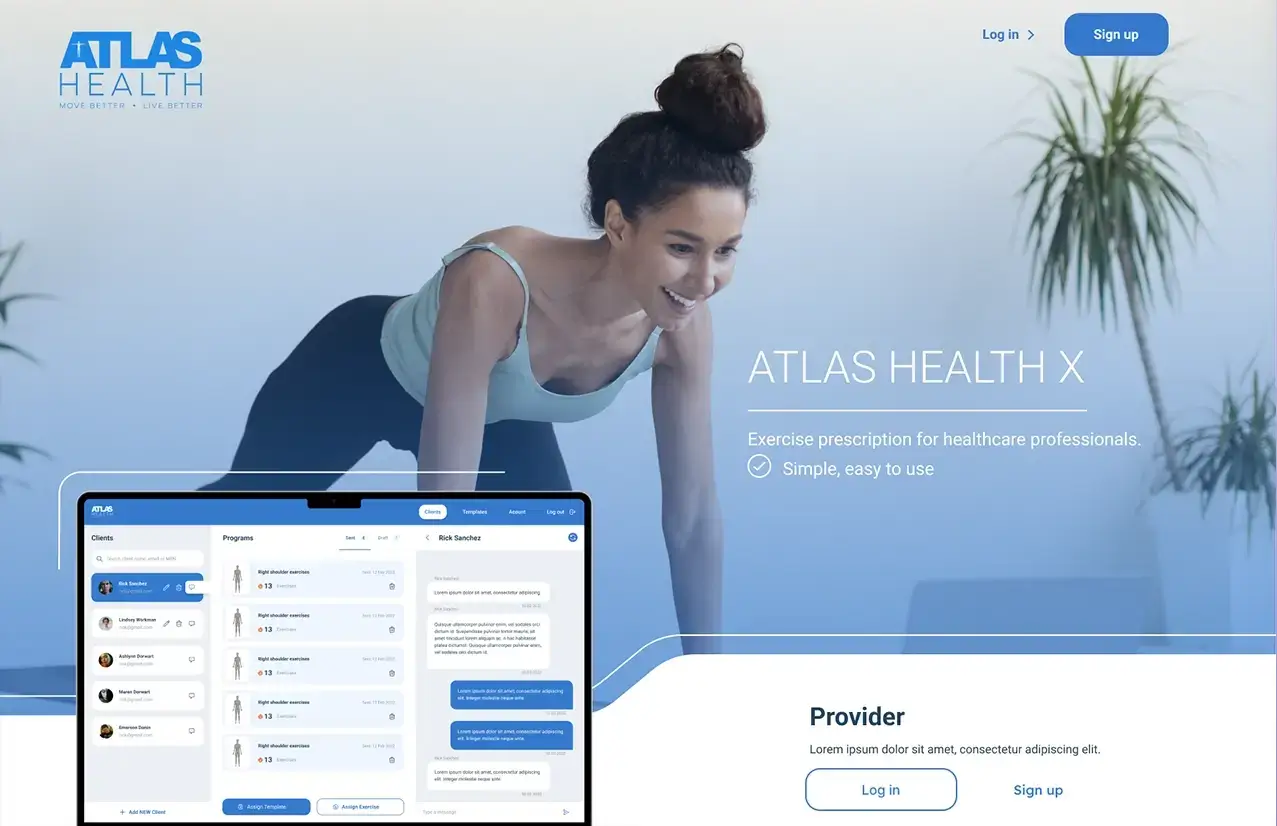 Atlas Health - Portfolio Project UI Design