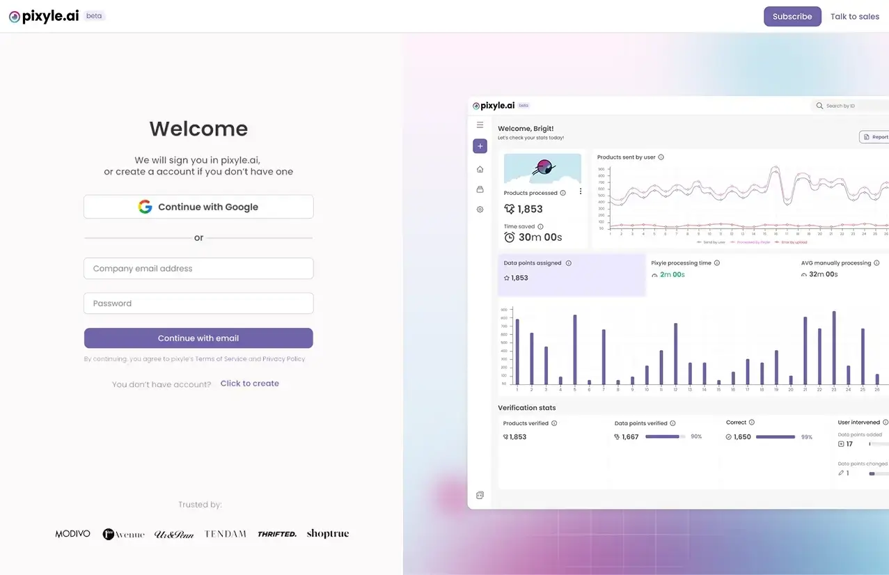 Pixyle - AI Fashion Technology UI Design