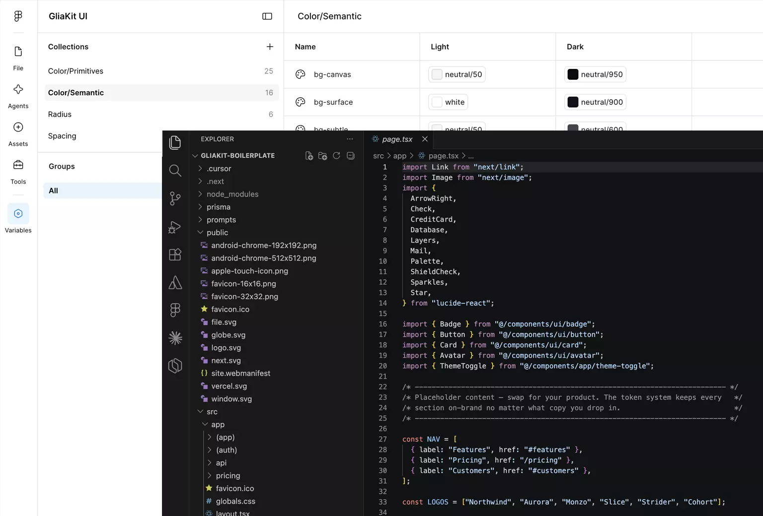 figma tokens and code