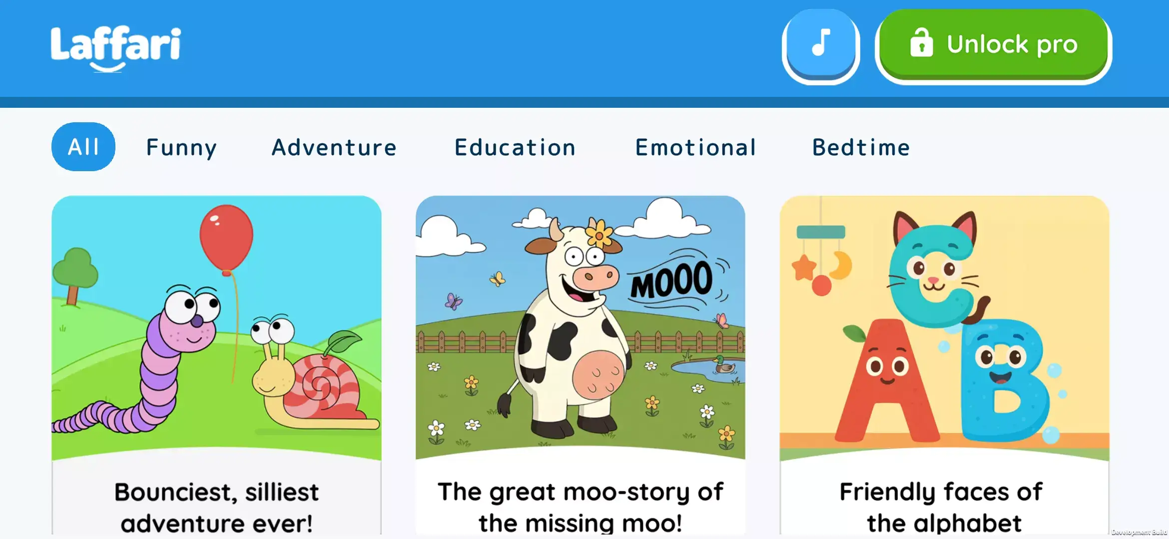 Laffari Child-Friendly Interface