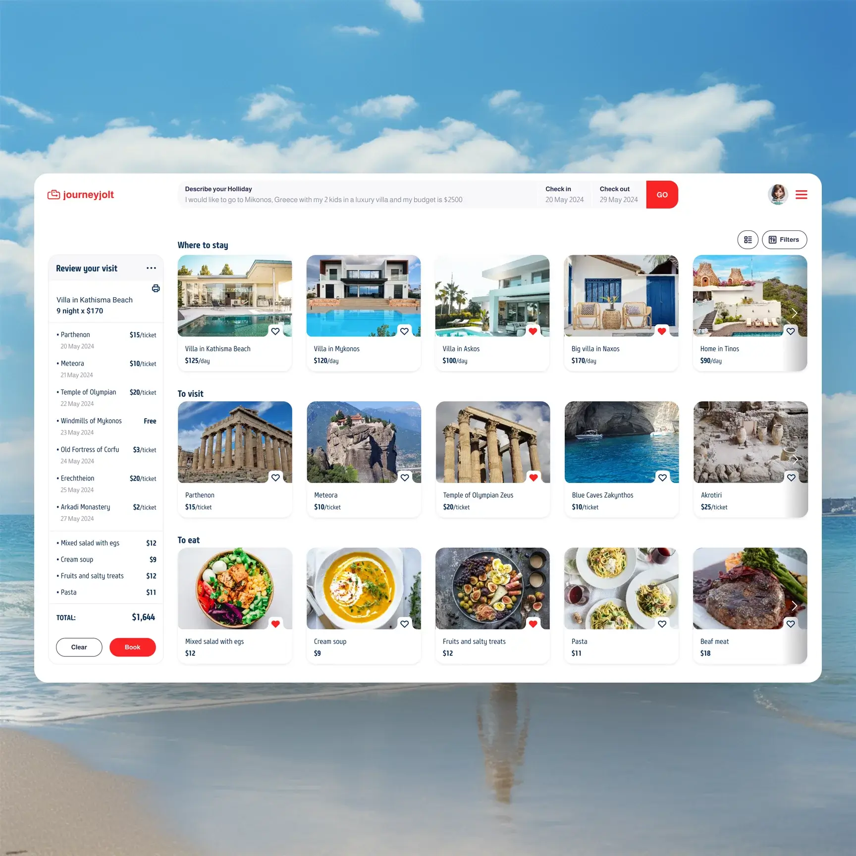 Booking app design