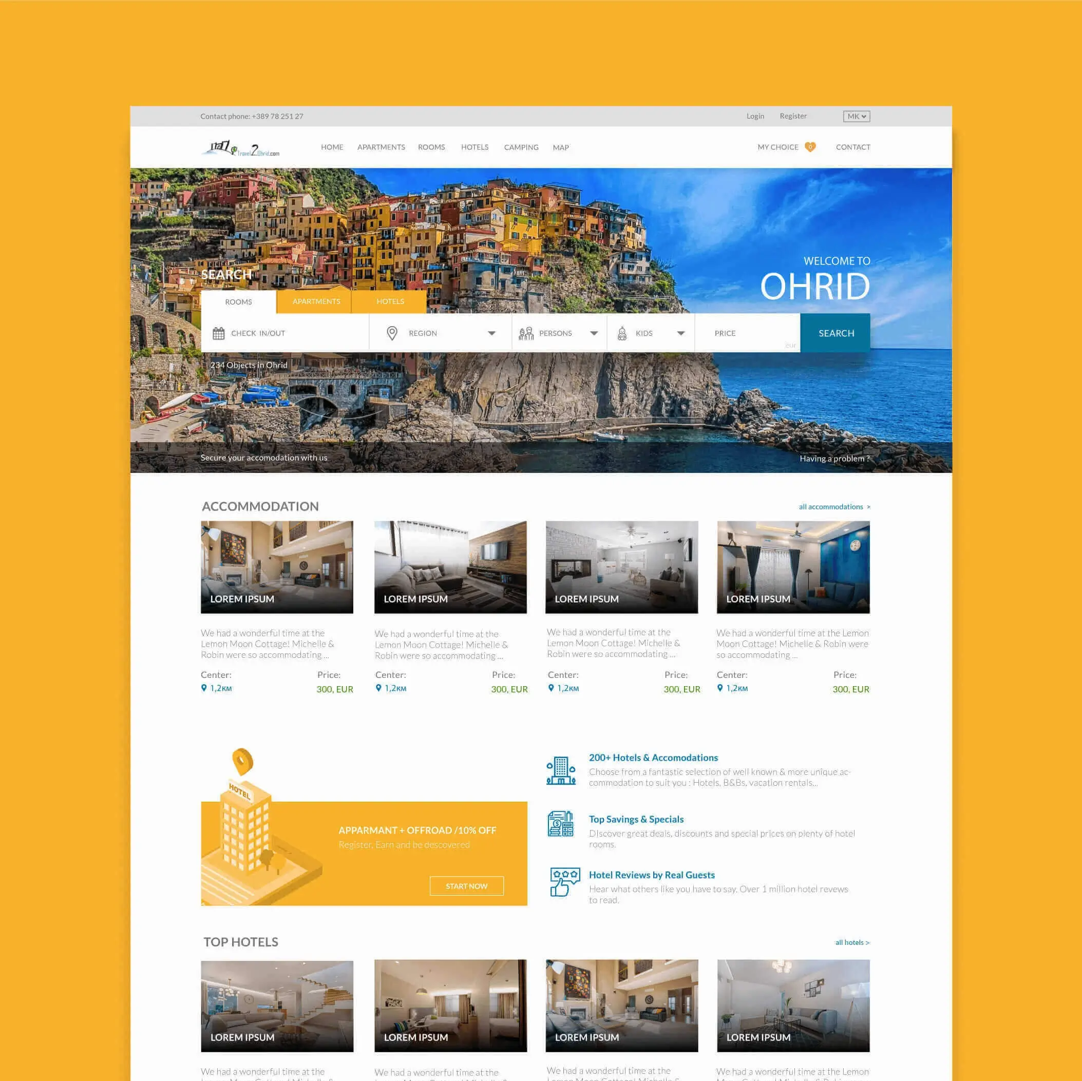 Travel to Ohrid landing page