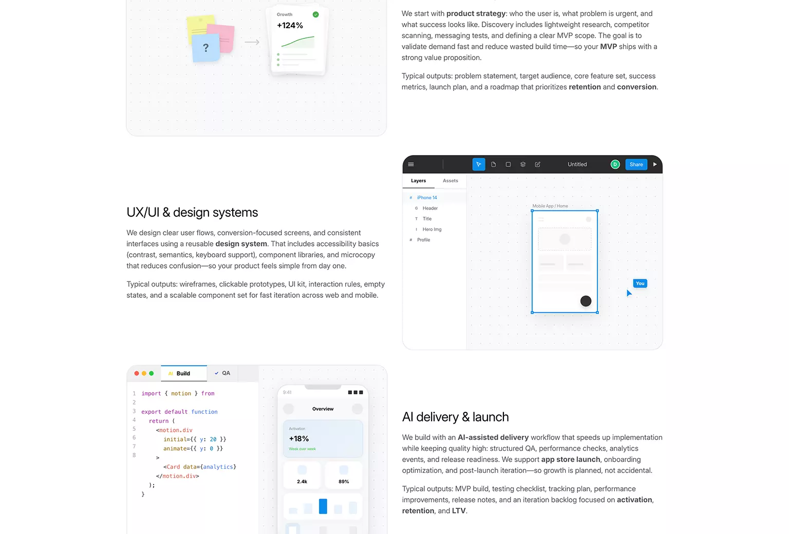 ZoApps team and company profile section on landing page